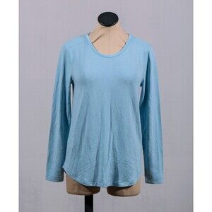 J Crew Mercantile Aqua Blue Soft Modal Crewneck Long Sleeve Tunic T Shirt Sz M